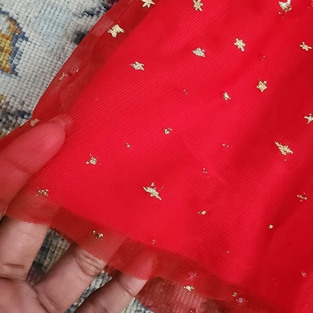 Cat & Jack Girls Red Christmas Holiday 'Tis The Season' Dress, size 6/6x